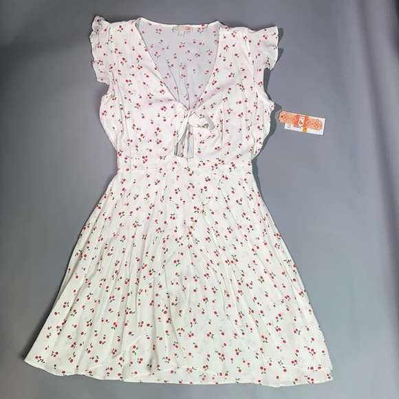 NWT GB Cherry Print #736 Twist Front Dress - Picture 3 of 8